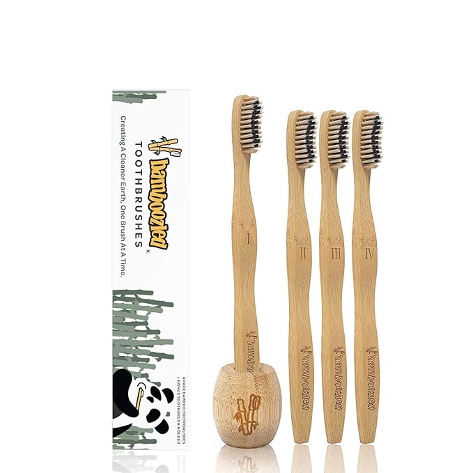 <a href="https://amzn.to/3URCjfD" title="Bamboozled | Bamboo Toothbrush | BPA Free | Charcoal Infused Soft Bristles | Environmentally Friendly & Biodegradable | Set of 4 | with Bamboo Toothbrush Holder">Bamboozled | Bamboo Toothbrush | BPA Free | Charcoal Infused Soft Bristles | Environmentally Friendly & Biodegradable | Set of 4 | with Bamboo Toothbrush Holder</a>